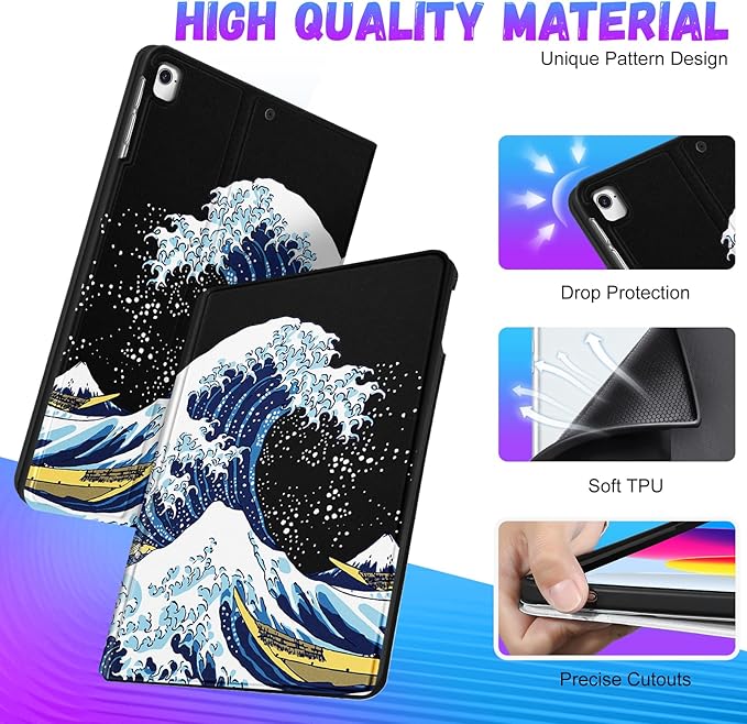 Uppuppy for iPad 5th/6th Generation Case, for Apple iPad Air 1st/2nd, for iPad Pro 9.7 Inch Case Cute Kids Boys Women Girls Folio Cool Cartoon Design Folio Cover for Apple iPad 5/6, Air 1/2, Pro 9.7