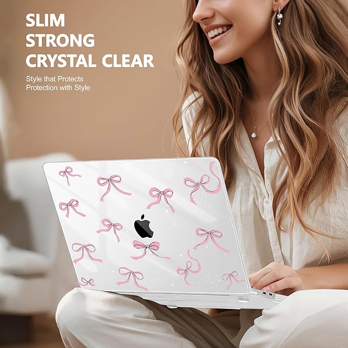 May Chen for MacBook Pro 16 inch A2141 2020 2019 Release, Screen Protector & Keyboard Cover Plastic Soft-Touch Case for MacBook Pro 16-inch with Touch Bar & Touch ID - Star Bows