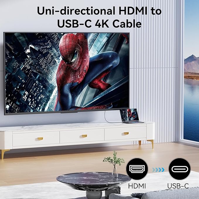 BENFEI HDMI to USB C Cable 6 feet 4K@60Hz, Unidirectional HDMI (Source) to USB-C (Display) Adapter for MacBook, Steam Deck, PS5/4, Nintendo Switch, AR/XR, Portable Monitors