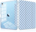 DONGKE for iPad Pro 11 inch Case – Fits M5 2025 / M4 2024, Shockproof Sparkling Glitter Acrylic Back, Pencil Holder, Trifold Stand, Auto Sleep/Wake & Touch ID Support - Blue Cross Dot