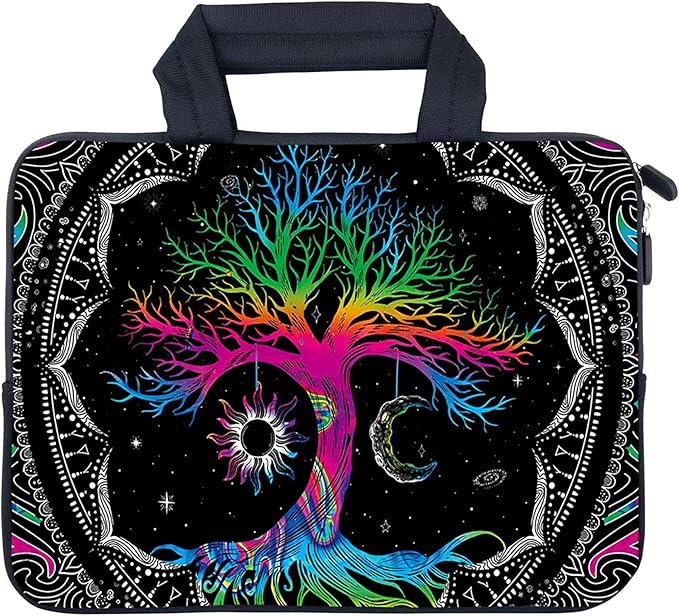 AMARY Laptop Sleeves 11.6" 12" Laptop Handle Bag Neoprene Notebook Carrying Pouch Chromebook Sleeves case Ultrabook Case Tablet Cover Fit Apple MacBook Air HP DELL Lenovo Asus(Colorful Tree)