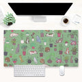 Cat Mouse Pad Green Desk Mat XXL Large Gaming Mousepad Sage Green Mouse Pads Cute Kawaii Bohemian Computer Mat Keyboard and Mouse Pad Office Desk Decor 31.5 x 15.7 in
