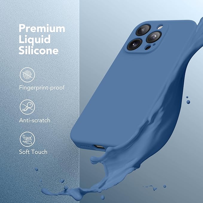 Magnetic for iPhone 13 Pro Max Case, Compatible with MagSafe, [Full Camera Protection][Screen Protector] Silicone Shockproof Protective Phone Case for iPhone 13 Pro Max 6.7", Lake Blue