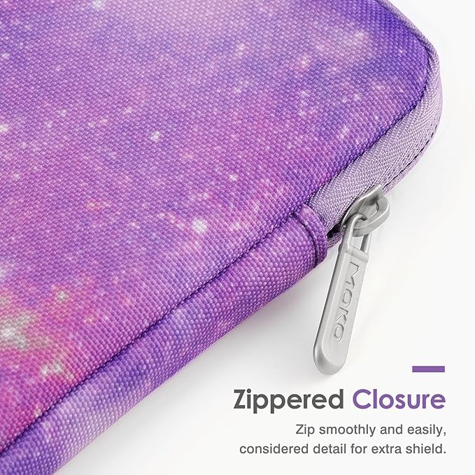 MoKo Padded Ereader Sleeve Case for 6-7 inch Ereader Tablet Bag Protective Cover Pouch with a Carabiner, Compatible with 7" Colorsoft Signature Edition 2024, Purple Starry Sky