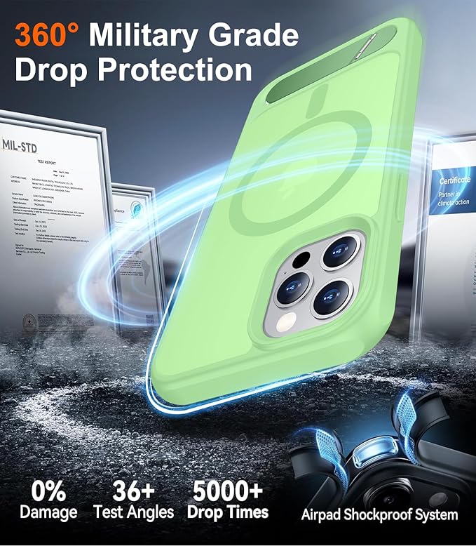 Magnetic Compatible with iPhone 12 Case & iPhone 12 Pro Case, [Built-in Invisible Kickstand][Compatible with MagSafe][Military Grade Shockproof] Slim Translucent Matte Phone Case 6.1"