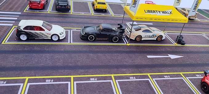 XXL 1/64 Scale Parking Lot Mouse Pad 90x40cm Non-Slip Rollable Desk Mat | Large Diorama Playmat for Hot Wheels, Matchbox, Mini GT, Tarmac, Inno64 and Diecast Car Collectors.