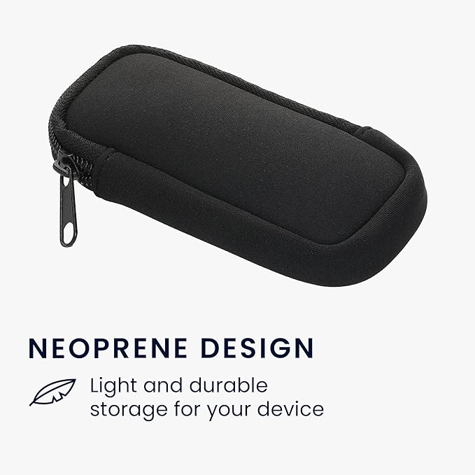 kwmobile Neoprene Voice Recorder Case Compatible with Universal Voice Recorder - Inside Size 4.5 x 1.8 inches (11.5 x 4.5 cm) - Black