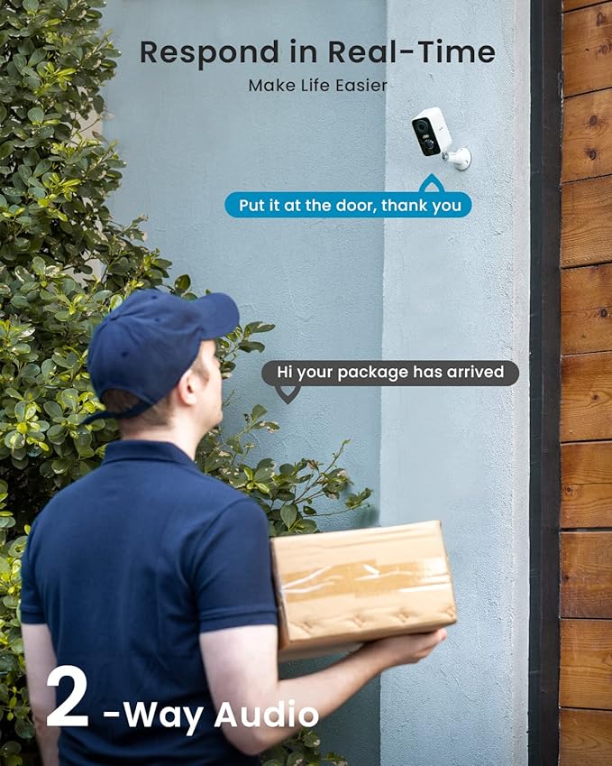 ieGeek Security Cameras Wireless Outdoor 2-Pack, 2K WiFi Surveillance Camera for Home Security, Battery Powered Security Cameras with Siren & Spotlight, AI Detection, App for Phone, IP65 Waterproof