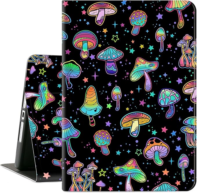 Case for iPad 9th Generation Case, for iPad 8th Generation Case, for iPad 7th Generation Case, Case for iPad 10.2 Case Shockproof Multi-Angle View Adjustable Stand Auto Wake/Sleep, Colored Mushroom