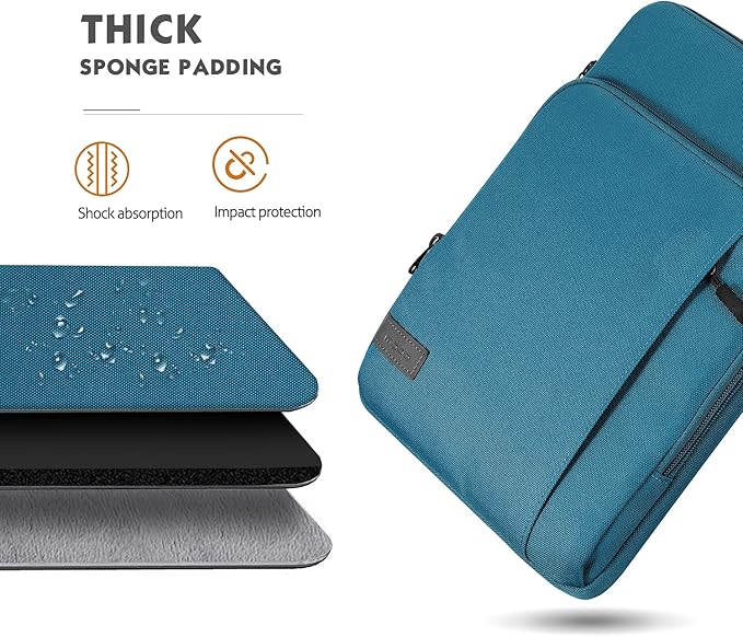 MoKo 10-13 Inch Tablet Sleeve Bag Carrying Case with Pockets Fits New 13-inch iPad Air M4 2026 & Pro M5,Pro 12.9/11,iPad 10th/Air 5/4th 10.9,i-Pad 7/8/9th 10.2, Galaxy Tab S8+/S9+ 12.4, Peacock Blue