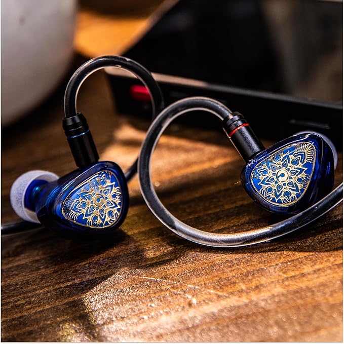 Linsoul TANGZU Wan'er S.G II in Ear Monitor,HiFi Wired Earbuds,10mm Dynamic Driver PET Diaphragm Gaming IEM Earphones with 2Pin Detachable OFC Cable for Audiophile DJ Stage (Clear Blue, Typec Mic)