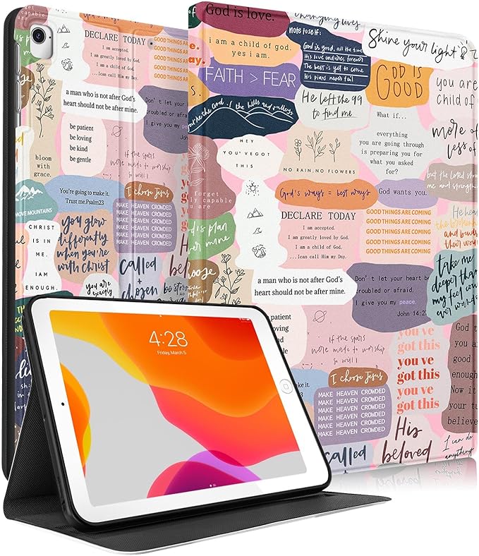 Uppuppy for iPad 5th/6th Generation Case, for Apple iPad Air 1st/2nd Gen, for iPad Pro 9.7 Inch Case Cute Kids Women Girls Teens Girly Kawaii Quote Design Folio Cover for iPad 5/6, Air 1/2, Pro 9.7