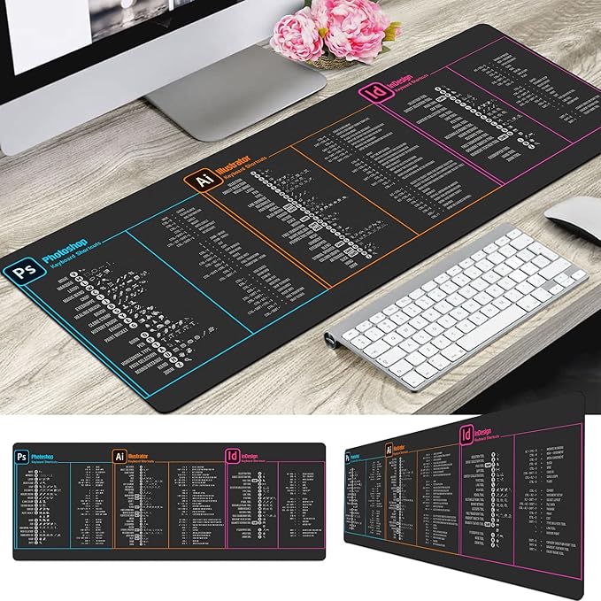 Designer Photo Editing Software Mouse mat, photoshop shortcut Keyboard tips gifts for beginner photographers gifts,photography gifts mouse pad large desk mats KMH