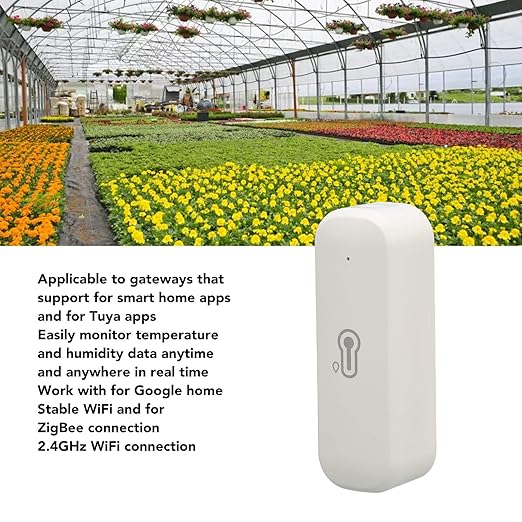 Hygrometer Thermometer Sensor, Indoor Outdoor Temperature Humidity Monitor with App Notification and Alert, Compatible with Assistant
