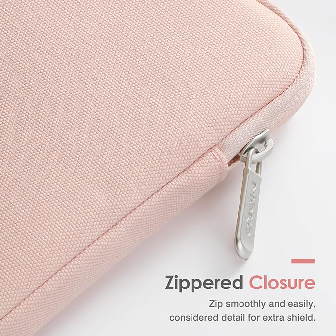 MoKo Padded Ereader Sleeve Case for 6-7 inch Ereader Tablet Bag Protective Cover Pouch with a Carabiner, Compatible with 7" eReader Colorsoft Signature Edition 2024, Pink
