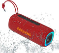 PEICHENG Bluetooth Speaker, Portable Wireless Clear Loud Stereo Sound IPX5 Waterproof with RGB Lights BT5.3 Long Playtime TWS Pairing,for Home Party Outdoor Beach,Great Gift Choice (Red)