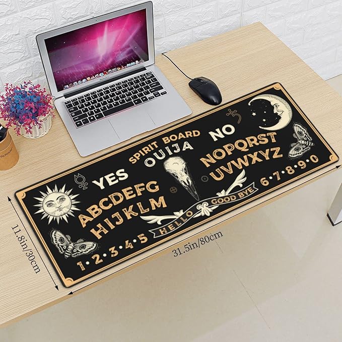 Sun and Moon Mystic Goth Witchy Mouse Pad Extended Large Gaming Mouse Pad XL Oversized Desk Pad Stitched Edges, 31.5 X 11.8 Inch