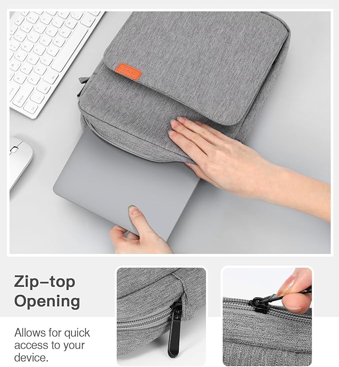 MoKo 13.3-14 Inch Laptop Sleeve Bag Fits Mac Neo 13-inch A18 Pro, Mac Pro 13.3" M2 2022/M5/M5 Pro/M5 Max 14.2" 2026, Mac Air 13.6" M5 2026, Handle Carrying Case with Shoulder Strap, Dark Gray
