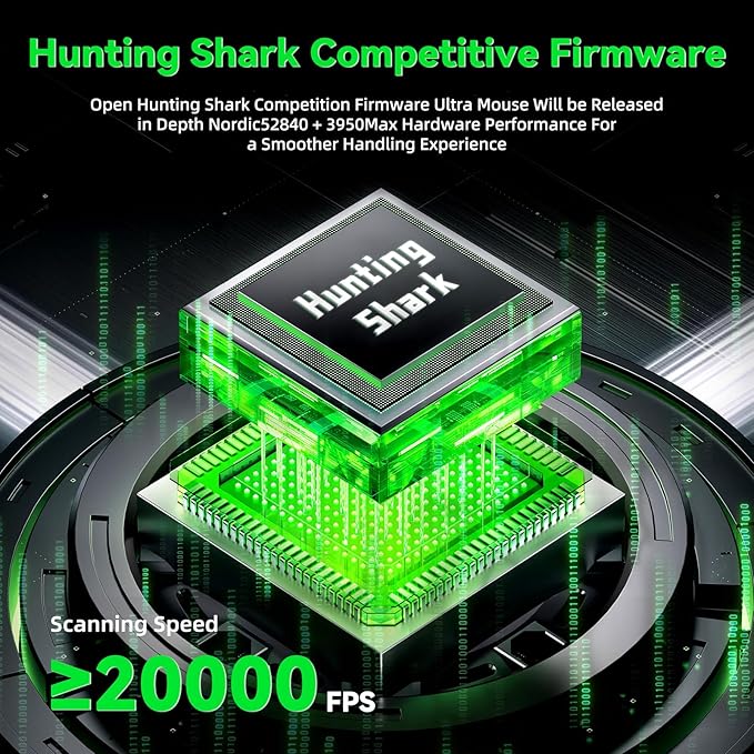 ATTACK SHARK V5 Wireless Gaming Mouse with 42000 DPI -PAW3950 MAX Sensor -55g Ultra-Lightweight-Nordic 52840 MCU,Wired/BT/2.4GHz Wirelss Programmable Mouse for PC/Mac (Black Sticker)