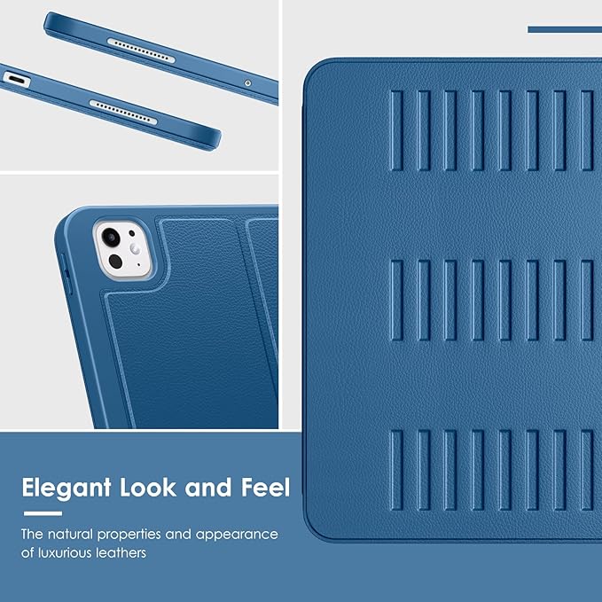 VIKESI Case for iPad iPad Pro 13-inch M5 or M4 Released in 2025 or 2024,Multiple Angles Magnetic Stand Cover,Shockproof Soft Back,Pencil Holder,and Auto Sleep/Wake, Blue