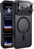 for iPhone 17 Pro Max case with Camera Lens Protector [10Ft Military-Grade Protection] Compatible with fit MagSafe Shockproof Cover Phone case for iPhone 17 Pro max 6.9 inch, Black Bumper