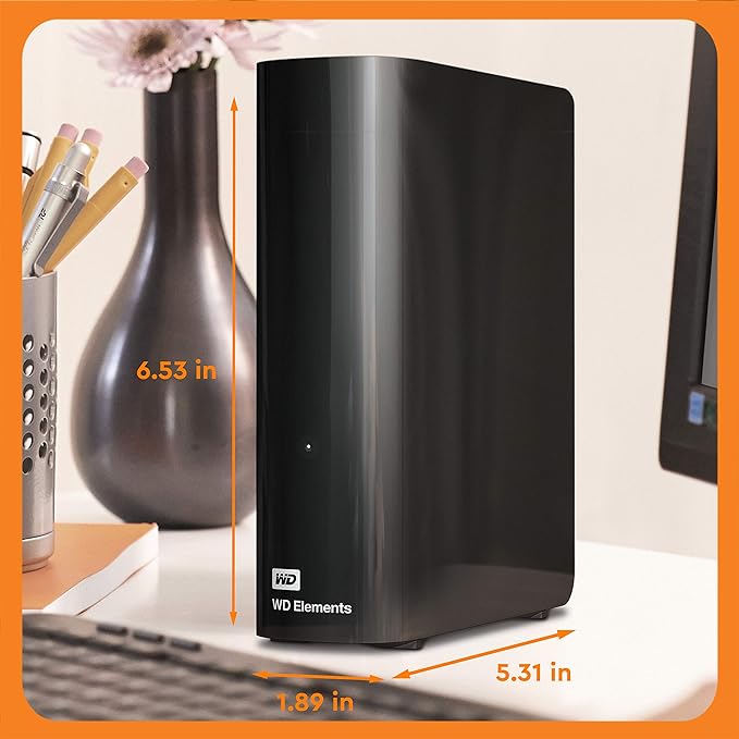 Western Digital 18TB Elements Desktop External Hard Drive USB 3.0 for plug-and-play storage - Western DigitalBWLG0180HBK-NESN