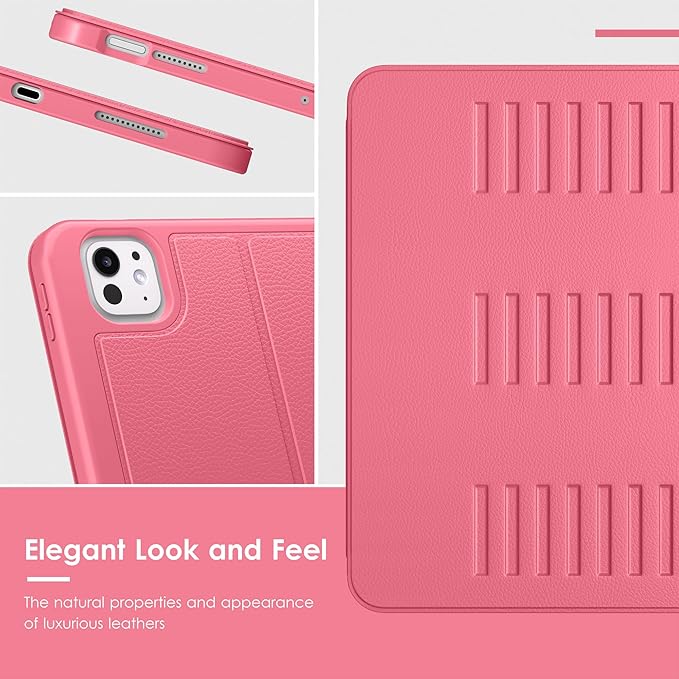 VIKESI Case for iPad Pro 11 inch (M5/M4) 2025/2024,Multiple Angles Stand Cover,Soft Back,Pencil Holder,and Auto Sleep/Wake,Watermelon