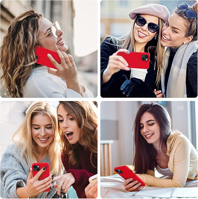OTOFLY Designed for iPhone 14 Plus Case, Silicone Shockproof Slim Thin Phone Case for iPhone 14 Plus 6.7 inch （Red）