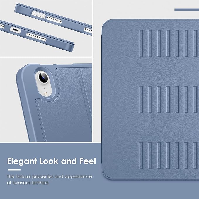 VIKESI Case for iPad mini 7 (A17 Pro) and iPad mini 6,Multiple Angles Magnetic Stand Cover,Shockproof Soft Back,Pencil Holder,and Auto Sleep/Wake,Mist Blue