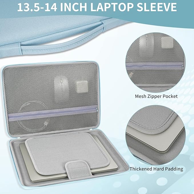 Hard Laptop Sleeve Case for 13.6 Inch MacBook Air M2 A2681 2022-2024 M3/A3113 2024,14inch MacBook Pro 14 M4/M3/M2/M1 Pro/Max A3112 A3401 A3185 A2992 A2918 A2779 2024-2021, Water-Resistant