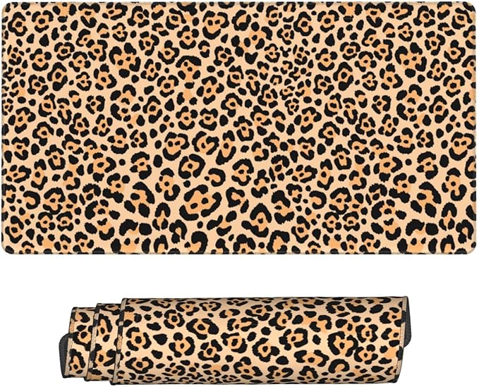 Cheetah Leopard Animal Print Large Extended Mouse Pads XL Mousepad with Stitched Edges Non-Slip Rubber Base Computer Keyboard Pad Desk Mat for Home Office Desk Decor, 29.5" X 15.8"