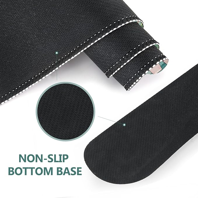 DINKY Large Mouse Pad and Keyboard Wrist Rest Set, Extended Desk Mat Keyboard Wrist Rest, 4in1 Ergonomic Memory Foam Desk Mat Protector Blotter for Home Office-Nice Green Window