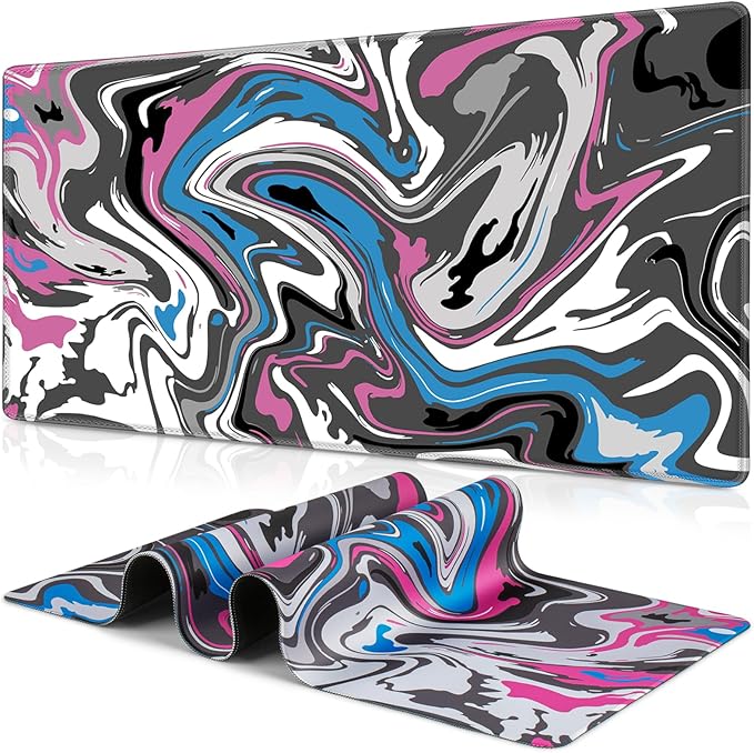 Canjoy Gaming Mouse Pad, Fluid Pattern Mouse Pad 31.5x11.8inch Large Extended Computer Mouse Mat Keyboard Full Desk Mousepad for Gaming, Office, Home