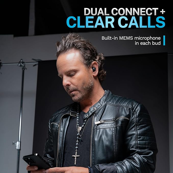 JLab Go Pop ANC, True Wireless Earbuds, Active Noise Cancelling, Bluetooth Earbuds with Charging Case, Black