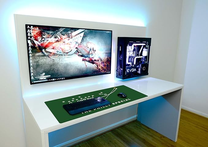 French KOKO Large Philadelphia Football Desk Mat 36" x 16.5" – XL Desk Pad Mat Featuring the Philly Special Play, Oversized Mouse Pad Protector, for Men, Teen Boys, Dad, Office