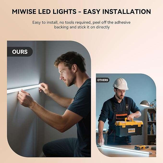 MIWISE COB LED Strip,3000K Warm White 20ft/6.1m,Dimmable Super Bright 24V LED Strip Light,CRI 90+ Flexible Tape Light with RF Remote Timer Function,for Home/Cabinet/Bedroom/TV DIY Lighting Project