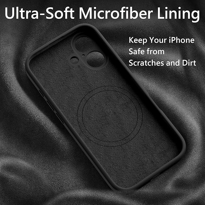 FireNova Magnetic for iPhone 17 Case, Compatible with MagSafe, [Integrated Silicone Camera Control Button] [Camera Protection] Anti-Scratch Microfiber Lining Phone Case, 6.3", Black