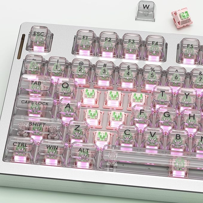 Zjmehty Outemu (Gaote) White Peach Silent Switches, 40gf Actuation Force, pre-Lubricated, dust-Proof Linear switches, Compatible with MX Mechanical Keyboards (72pcs)