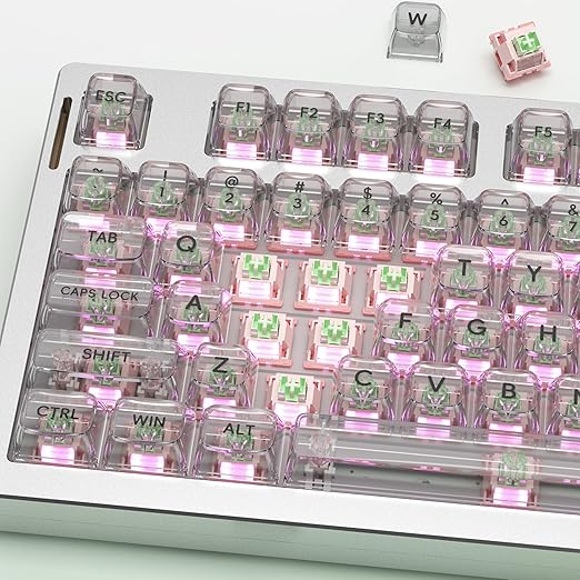 Outemu V3 White Peach Slient Pro Switches,5 Pin 40gf Mute Pre-lubed Dustproof Linear Switch,Suitable for MX Mechanical Gaming Keyboards(10Pcs)
