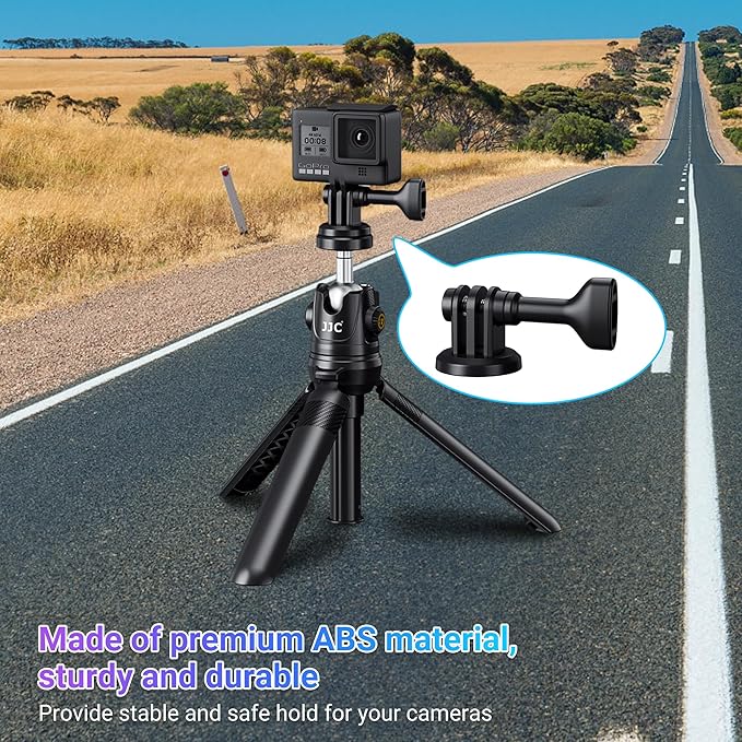 JJC Stylish 1/4 Tripod Mount Adapter for GoPro Go Pro Hero 13 12 11 10 9 8 7 6 5, DJI Osmo Action 4 3, AKASO, Insta360 Ace Pro and Other Action Cameras on Standard 1/4"-20 Tripod Selfie Stick Monopod