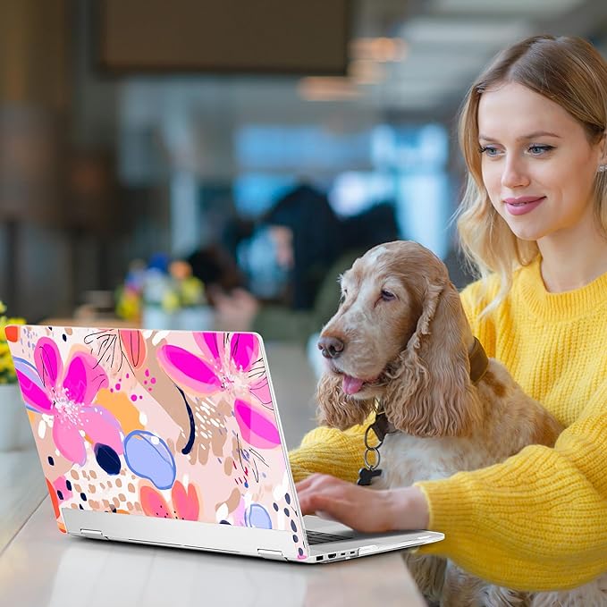 Premium Crystal Case for HP Envy x360 16-inch 2-in-1 Laptop 2024 Release, Floral Patterns Ultra-Slim Lightweight Scratch-Resistant Clear Hard Shell with Professional Protection, Stamens