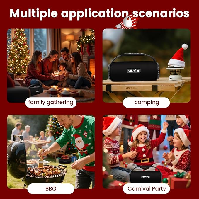 IPX5 Waterproof Portable Bluetooth Speaker 5W Stereo Sound with Bluetooth 5.3, TWS, 1200mAh Battery, USB-C Fast Charge, for Outdoor/Party/Home