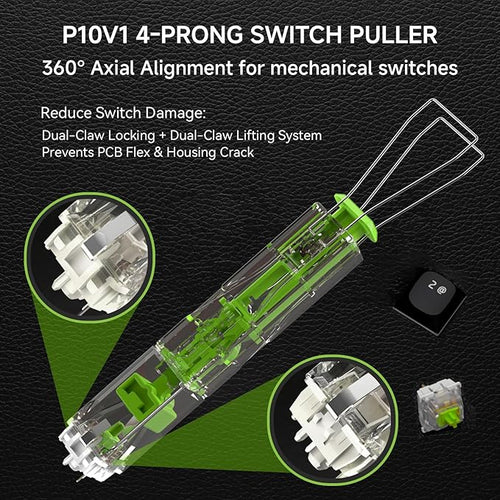 KEMOVE P10-V1 4-Claw Switch & Keycap Puller for Mechanical Keyboards - Ergonomic Pain-Free Design, 304 Stainless Steel Omni-Directional Tool for Effortless Switch/Keycap Removal