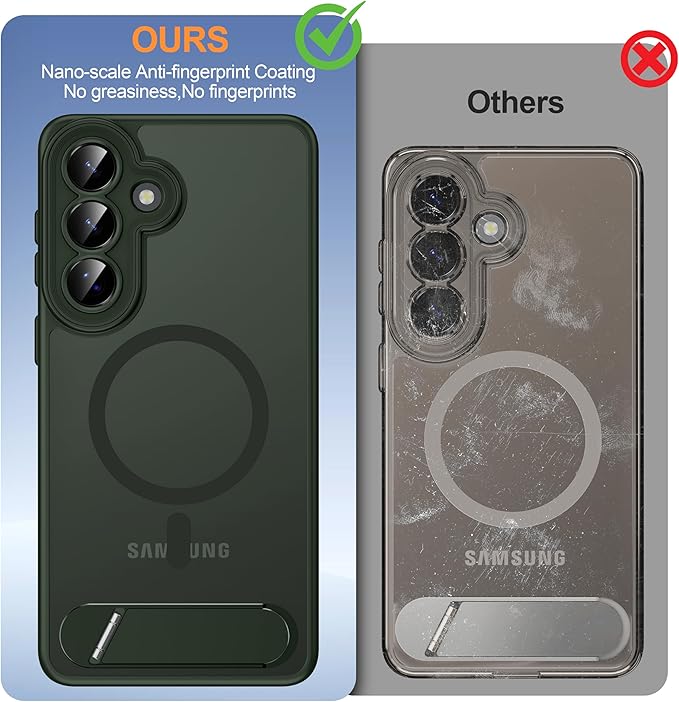 Magnetic for Samsung Galaxy S26+ Plus Case, [Compatible with MagSafe][Full Camera Protection][Built-in Invisible Kickstand] Translucent Matte Phone Case for S26 Plus 6.7" - Green