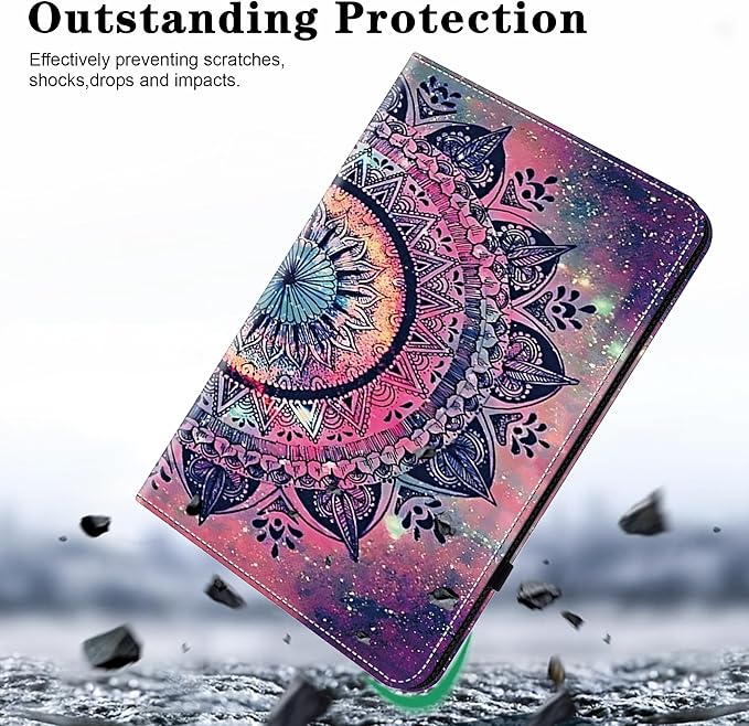 Case for iPad mini 5 (5th Generation,2019), iPad mini 4 3 2 1 Case 7.9 Inch with Auto Wake/Sleep & Elastic Band & Card Slot/Holder, Multi-Angle Viewing Stand Cover - Mandala