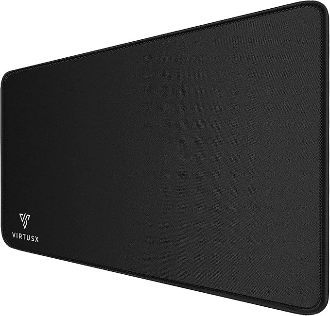 Virtusx Large Gaming Mouse Pad with Stitched Edges, Extended Computer Desk Mat, Superior Micro-Weave Cloth, Non-Slip Rubber Base, Water Resist, for Gamer, Office & Home (31.5” x 11.8”)