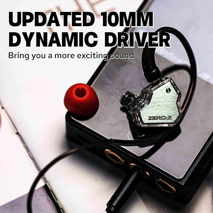 Linsoul 7Hz x Crinacle Zero:2 in Ear Monitor, Updated 10mm Dynamic Driver IEM, Wired Earbuds Earphones, Gaming Earbuds, with OFC IEM Cable for Musician (Without MIC, Silver)