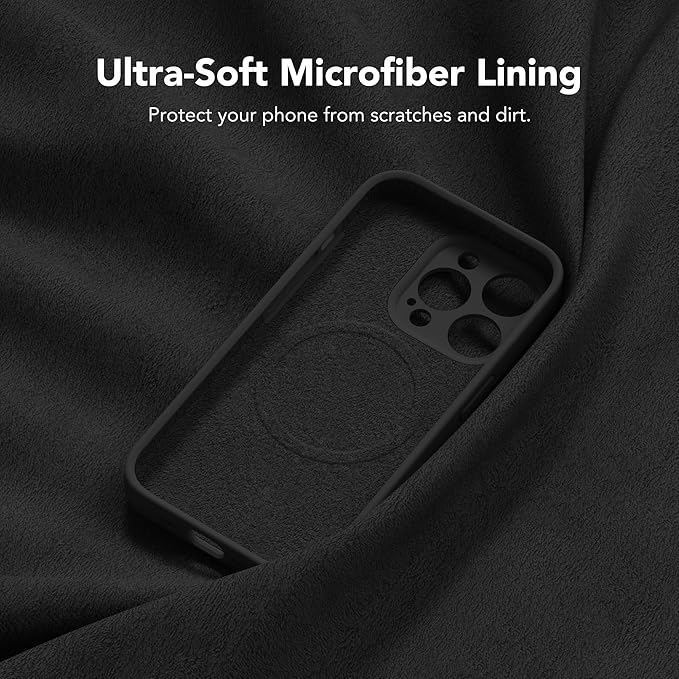 Magnetic for iPhone 13 Pro Case, Compatible with MagSafe, [Full Camera Protection][Screen Protector] Silicone Shockproof Protective Phone Case for iPhone 13 Pro 6.1", Black
