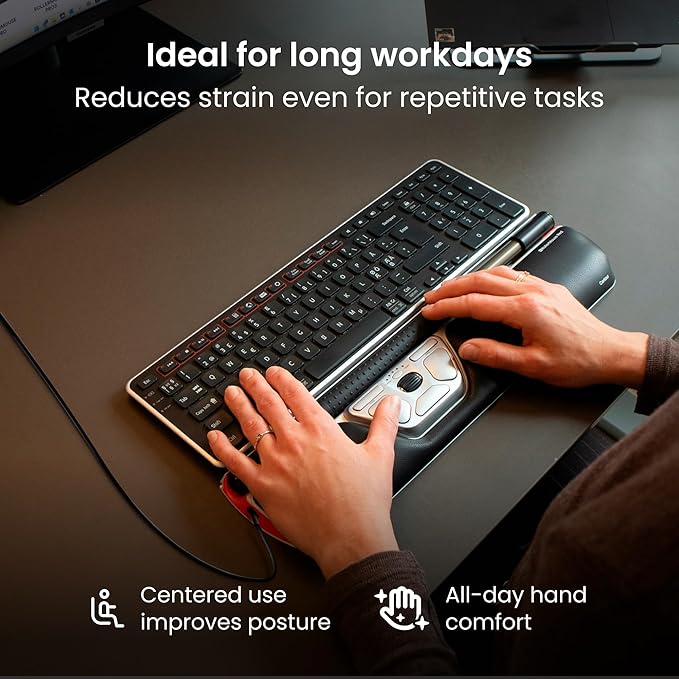 Contour RollerMouse Red Ergonomic Mouse for Shoulder Forearm Wrist Strain Relief for RSI Carpal Tunnel Centered Rollerbar 6 Customizable Buttons 10 Speed Settings Mac/PC Compatible - Wired - Regular