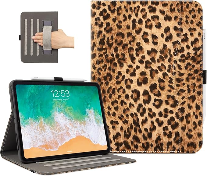 Lokigo for iPad Air 13 Inch Case M3/M2 (2025/2024) Leopard iPad Pro 12.9 Case (6th/5th Gen 2022/2021), Support Touch ID & Pencil Pro/2nd/USB-C, Brown